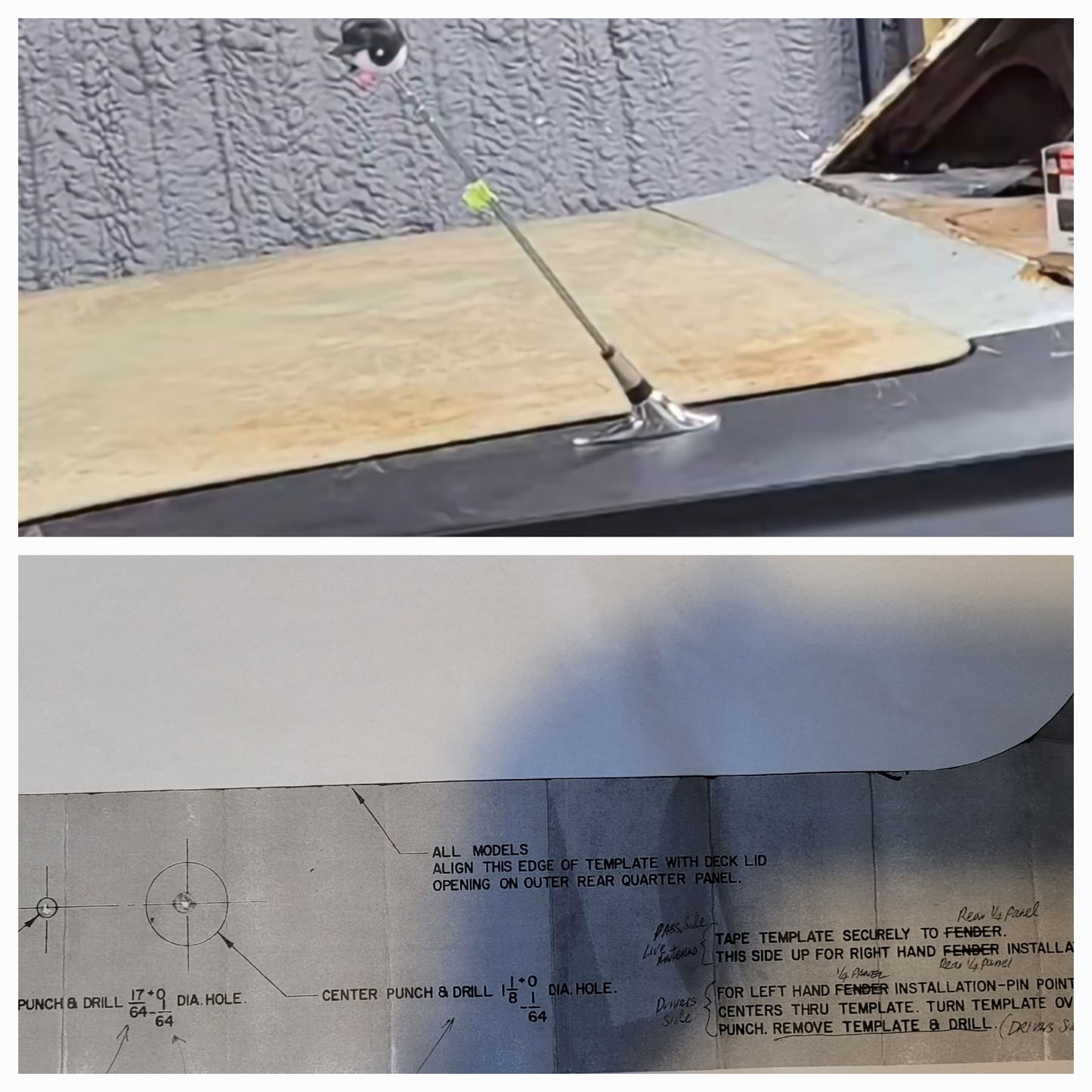 1961 - 1962 Chevrolet Impala Antenna Template