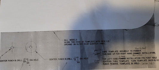 1961 - 1962 Chevrolet Impala Antenna Template