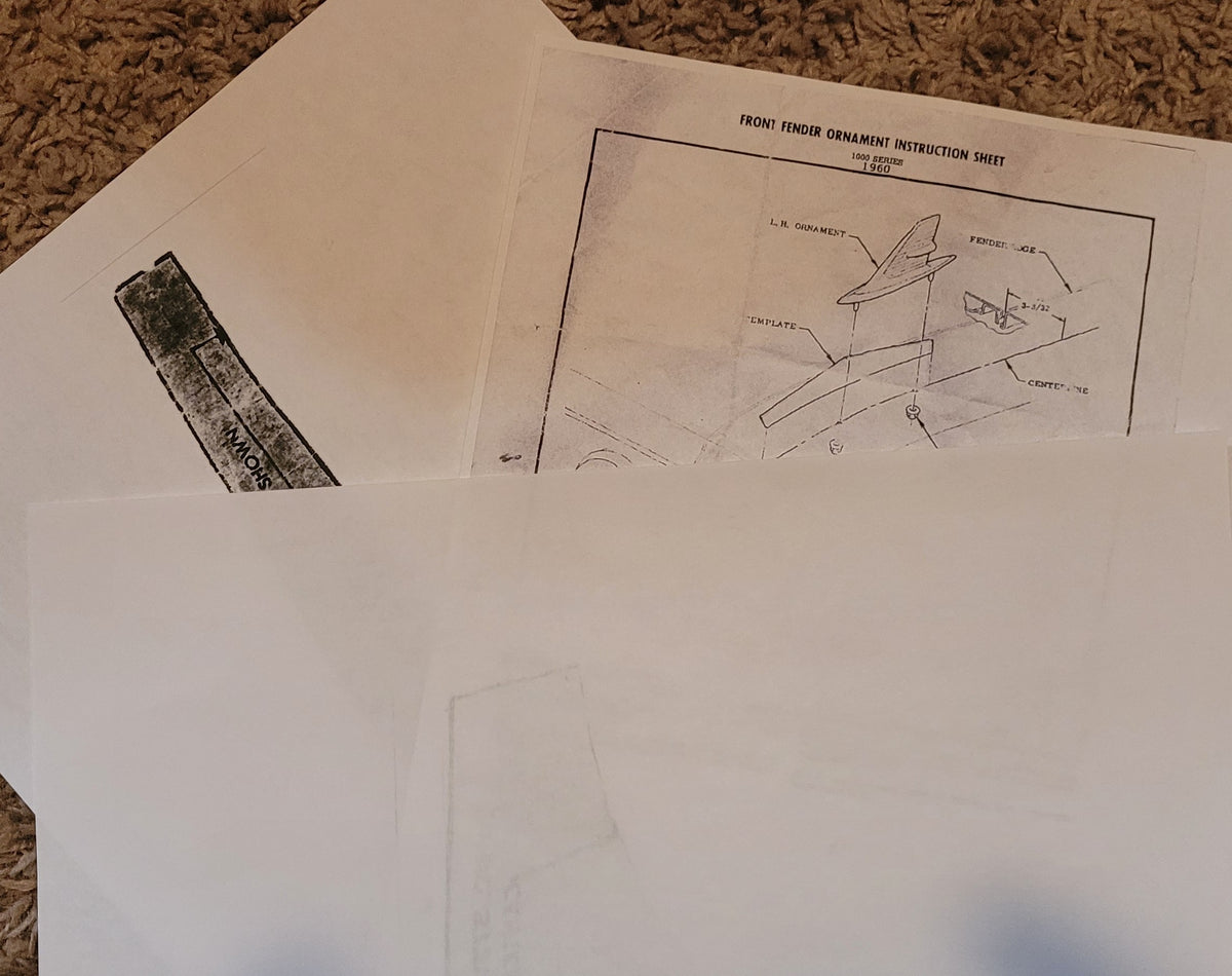1960 Impala Belair Biscayne Fender Spear Template