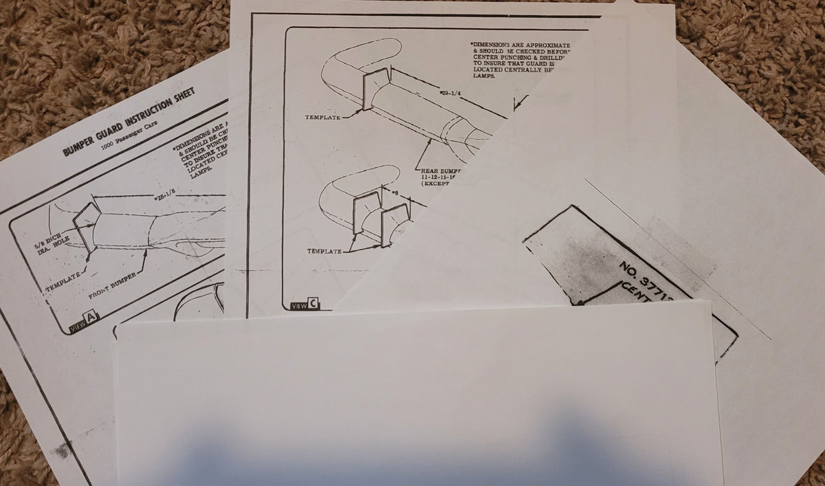 1960 Front & Rear Bumper Guard Installation Template